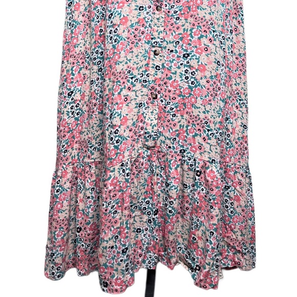 Loft Floral Flounce Flowy Sz XXL Dainty Short-Sleeve Shirtdress - Picture 3 of 10